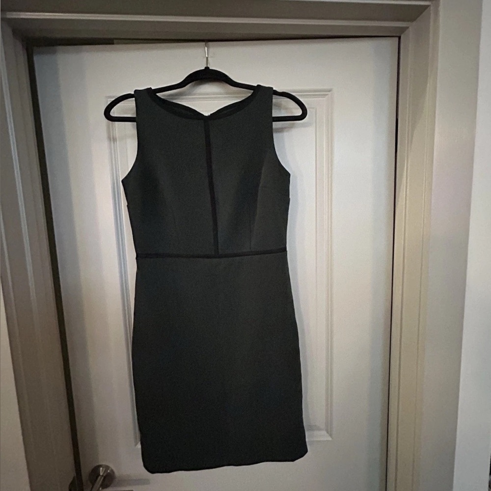 LOFT Black Sheath Mini Dress V-neck Sleeveless